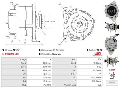 GENERATOR / ALTERNATOR AS-PL A2149S 5