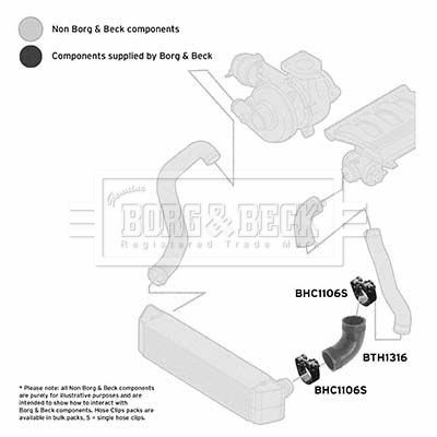 Charge Air Hose Borg & Beck BTH1316