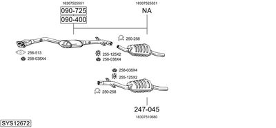 Układ wydechowy BOSAL SYS12672