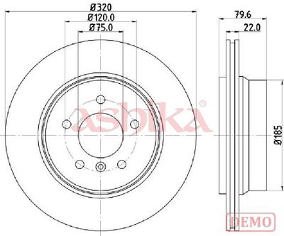 спирачен диск ASHIKA 61-00-0128C