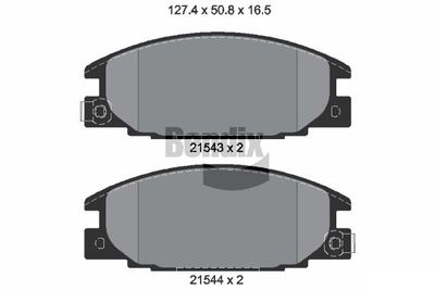 Комплект тормозных колодок, дисковый тормоз BENDIX Braking BPD1808 для ISUZU TF