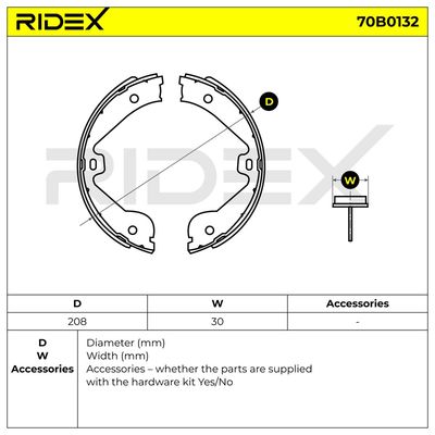 комплект спирачна челюст RIDEX