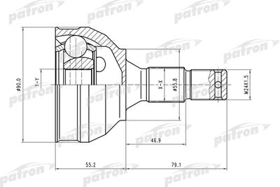 Шарнирный комплект, приводной вал PATRON PCV1177 для PEUGEOT 205