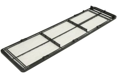 Cabinefilter 449x122x15, patroon past: KOMATSU PC118MR-8, PC138US-10, PC138US-8, PC228USLC-10, PC88MR-8, PW98MR-8