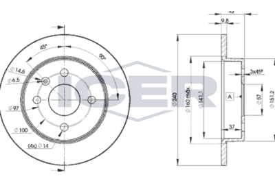 спирачен диск ICER 78BD9108-2
