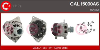 CASCO CAL15000AS Генератор  для RENAULT SAFRANE (Рено Сафране)