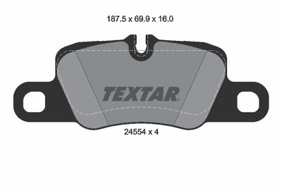 Комплект тормозных колодок, дисковый тормоз TEXTAR 2455402 для PORSCHE PANAMERA