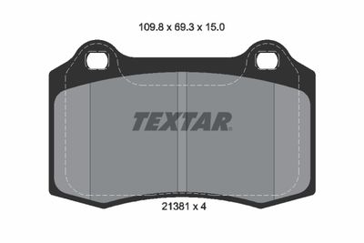 Комплект тормозных колодок, дисковый тормоз TEXTAR 2138102 для PEUGEOT 208