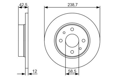 BOSCH 0 986 479 R61 Тормозные диски  для LADA 110 (Лада 110)