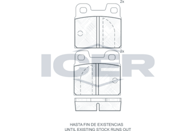 комплект спирачно феродо, дискови спирачки ICER 180199