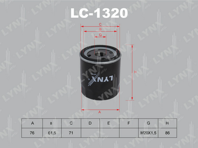 Масляный фильтр LYNXauto LC-1320 для CHEVROLET COLORADO