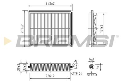 Воздушный фильтр BREMSI FA2239 для DAEWOO NUBIRA