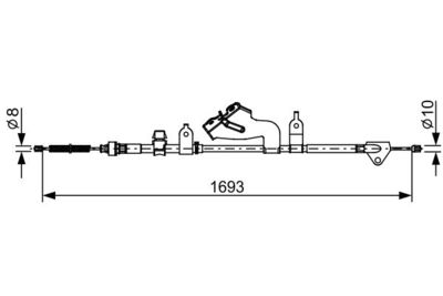 Тросик, cтояночный тормоз BOSCH 1 987 482 657 для TOYOTA YARIS