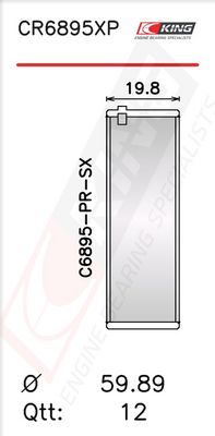 Черупка на биелен лагер KING CR6895XP0.75
