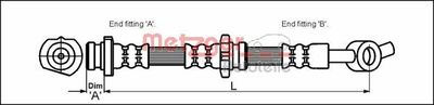 METZGER 4111967 Тормозной шланг  для NISSAN PRIMERA (P11) 2.0 16V