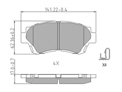 Комплект тормозных колодок, дисковый тормоз FERODO FDB868 для TOYOTA PROGRES
