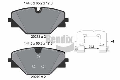 SET PLACUTE FRANA FRANA DISC BENDIX Braking BPD2516