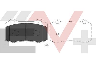 комплект спирачно феродо, дискови спирачки COMLINE CEV36065