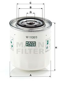 Масляный фильтр MANN-FILTER W 1130/3 для VOLVO S70