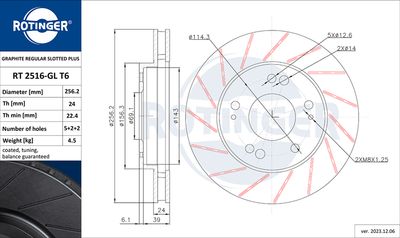 спирачен диск ROTINGER RT 2516-GL T6
