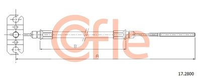 Тросик, cтояночный тормоз COFLE 92.17.2800 для MITSUBISHI SPACE