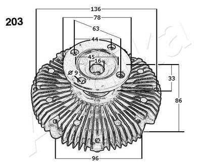 CUPLA VENTILATOR RADIATOR ASHIKA 3602203 2