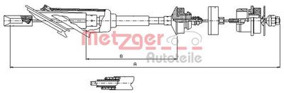 въжен механизъм, задействане на съединителя METZGER AUTOTEILE 11.2254