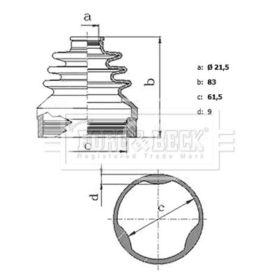 Bellow, drive shaft Borg & Beck BCB6156