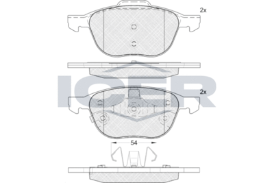Zestaw klocków hamulcowych, hamulce tarczowe ICER 181617-203