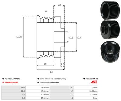 FULIE ALTERNATOR AS-PL AP3029S 3