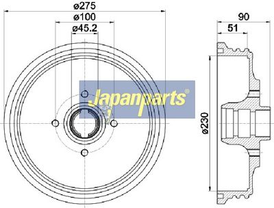 JAPANPARTS Stabdžių būgnas