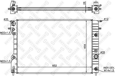 Радиатор, охлаждение двигателя STELLOX 10-25065-SX для OPEL OMEGA