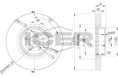 спирачен диск ICER 78BD0035-2