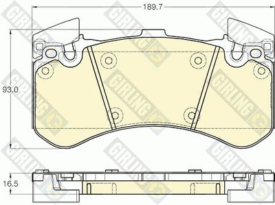 GIRLING 6119762 Тормозные колодки и сигнализаторы для AUDI A8 D4 (4H2, 4H8, 4HC, 4HL) S8 quattro