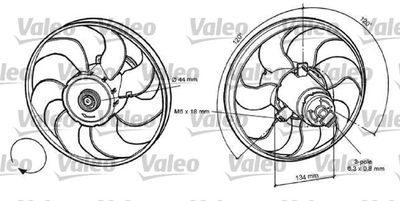 VALEO 696056 Вентилятор системи охолодження двигуна для VW (Фольксваген_)