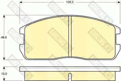 Комплект тормозных колодок, дисковый тормоз GIRLING 6103659 для MITSUBISHI CORDIA