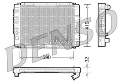 Радиатор, охлаждение двигателя DENSO DRM33001 для VOLVO 240