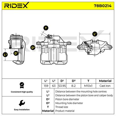 спирачен апарат RIDEX 78B0214
