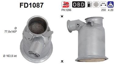 Filtr sadzy / filtr cząstek stałych, układ wydechowy AS 04L131602EX
