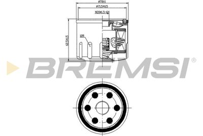 BREMSI FL0277 Масляный фильтр  для DACIA  (Дача Логан)