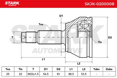 каре комплект, полуоска STARK SKJK-0200008