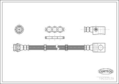 Тормозной шланг CORTECO 19032539 для JEEP CHEROKEE