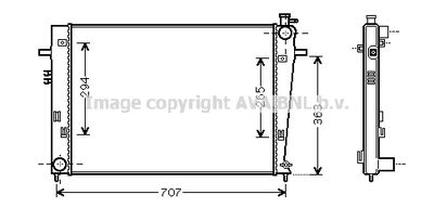 Радиатор, охлаждение двигателя AVA QUALITY COOLING HY2204 для HYUNDAI TUCSON