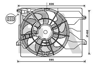 EACLIMA 33V28049 Вентилятор системы охлаждения двигателя  для HYUNDAI i40 (Хендай И40)