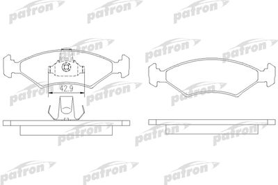 Комплект тормозных колодок, дисковый тормоз PATRON PBP1081 для FORD FIESTA