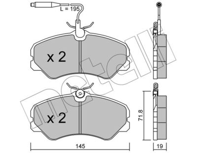 Комплект тормозных колодок, дисковый тормоз METELLI 22-0058-1 для CITROËN C25