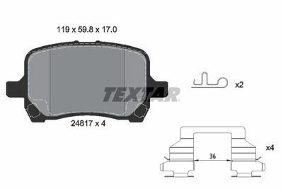 Комплект тормозных колодок, дисковый тормоз TEXTAR 2481701 для CHEVROLET HHR