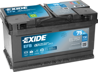 Стартерная аккумуляторная батарея EXIDE EL752 для CHEVROLET CAMARO