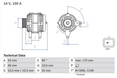 GENERATOR / ALTERNATOR BOSCH 0986082240