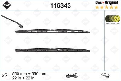 SWF 116343 Щетка стеклоочистителя  для AUDI A4 B6 Avant (8E5) 2.5 TDI quattro